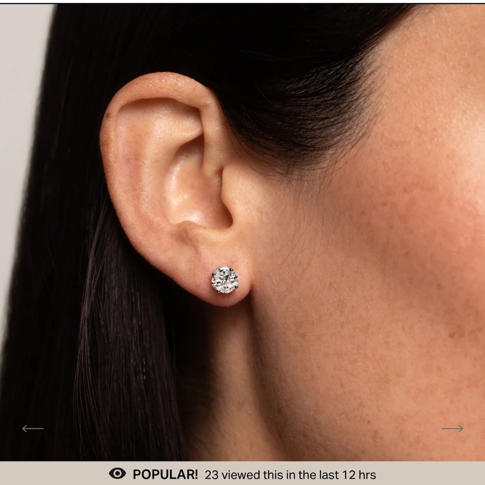 Ring Concierge Illusion Diamond Silver Stud Earrings